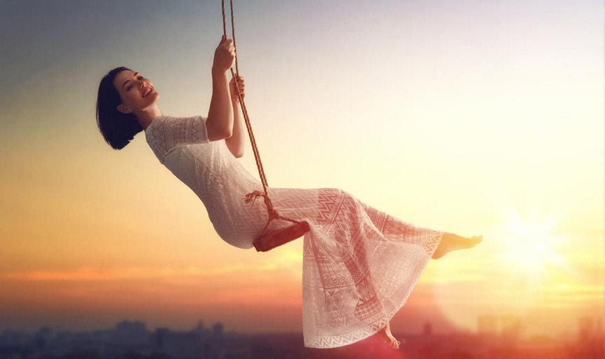 Robin Silverman girl swing sunset