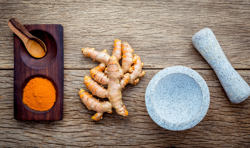 spices curcumin mortar pestle